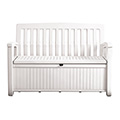Patio bench műanyag kerti pad/tároló 227L - fehér