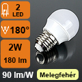 LED lámpa E27 (2W/180°) Kisgömb - meleg fehér OP