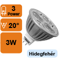 XX-LED lámpa MR16 GU5.3 (3 PowerLED/12V/KL) Hidegfehér