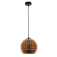 Kör mintás függeszték (E27) üveg bura, rose gold Kifutó!