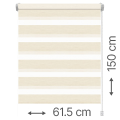 Mini zebra roló - sávroló oldalfeszítéssel (Z727 krém) ablakra: 61.5x150 cm