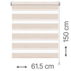 Mini zebra roló - sávroló oldalfeszítéssel (Z743 krém) ablakra: 61.5x150 cm