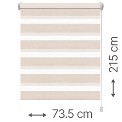Mini zebra roló - sávroló oldalfeszítéssel (Z743 krém) ajtóra, ablakra: 73.5x215 cm