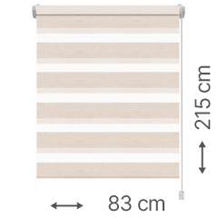 Mini zebra roló - sávroló oldalfeszítéssel (Z743 krém) ajtóra, ablakra: 83x215 cm