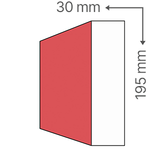 Sima léc 3 cm x 19.5 cm - felületkezelt