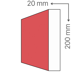 Sima léc 2 cm x 20 cm - felületkezelt