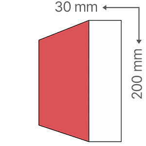 Sima léc 3 cm x 20 cm - felületkezelt