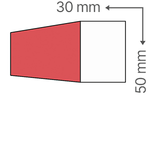 Sima léc 3 cm x 5 cm - felületkezelt