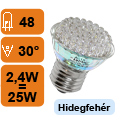 XX-LED lámpa E27 spot (48 LED/AB) 2,4W hidegfehér