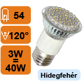 VKÁ. LED lámpa E27 spot (54 LED/ABCom!) 3W hideg - Készlet er.