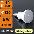 LED lámpa E14 (COB2835x10/5W/120°) R50 meleg fehér