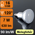 LED lámpa E14 (COB5730x16/7W/120°) R63 meleg fehér