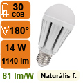 LED lámpa E27 (COB 3016x30/14W/180°) természetes fehér