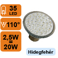 XX-LED lámpa E27 spot (35 LED/LM) 2,5W hidegfehér