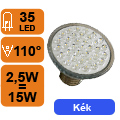 XX-LED lámpa E27 spot (35 LED/LM) 2,5W kék