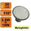 XX-LED lámpa E27 spot (35 LED/LM) 2,5W melegfehér