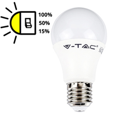 E27 LED lámpa (9W/200°) Körte Smart - meleg fehér, kapcsolóval dimmelhető