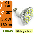 x.LED lámpa E14 (SMD5050x21/2.6W/120°) meleg