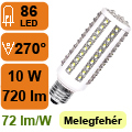 x. LED lámpa E27 (SuperFluxLEDx86/10W/270°) meleg fehér