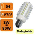 XX-LED lámpa E27 SUN (54 SuperFlux LED) 3W melegfehér