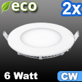 ECO LED panel (kör alakú) 6W - hideg fehér (2 db)