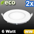 ECO LED panel (kör alakú) 6W - meleg fehér (2 db)