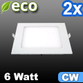 ECO LED panel (négyzet alakú) 6W - hideg fehér (2 db)