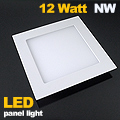 LED panel (172 mm) 12W (négyzet) term. fehér, süllyeszth.