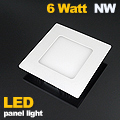 LED panel (120 mm) 6W (négyzet) term. fehér, süllyeszth.