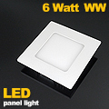 LED panel (120 mm) 6W (négyzet) meleg fehér, süllyeszth.