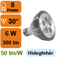 x. PAR30 LED lámpa E27 (PowerLED/6W/30°) hideg fehér