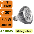 x. PAR30 LED lámpa E27 (PowerLED/8.5W/30°) meleg fehér