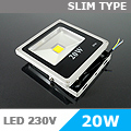-LED reflektor 20W COB LED (Slim szürke) Hideg fehér