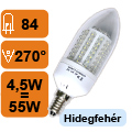 XX-LED lámpa E14 gyertya (84 LED/AB) 4,5W hidegf. - Készlet e.