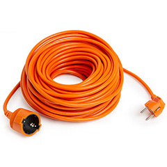 Lengőkábel - hálózati hosszabbító kábel (3x1.5 mm2) 20 méter, narancs
