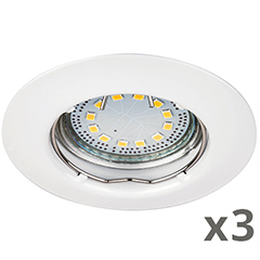 Lite spot lámpatest GU10 LED lámpával, foglalattal (3W - 3000K) 3 darab/csomag