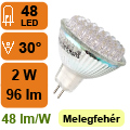 x.LED lámpa MR16 (DIPx48/2W/60°) meleg fehér