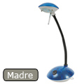 Íróasztali lámpa Madre, kék átlátszó, 20W