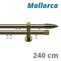 Mallorca belső csúszású karnis szett (réz) 2 soros - 240 cm
