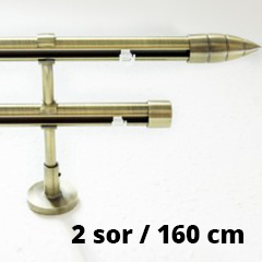 Mallorca New belső csúszású karnis tartozékokkal: réz szín, 2 sor/160 cm