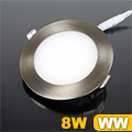 LED panel szatén-n. (120 mm) 8W meleg fehér, sülly.