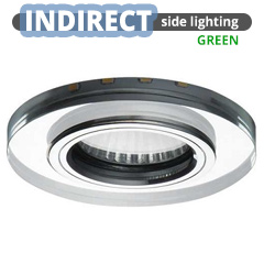 SideLight Soren üveg spot lámpatest, kör, zöld LED oldalvilágítás