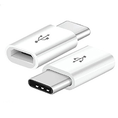 Micro USB - USB-C átalakító, adapter, fehér