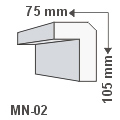 Egyedi MN-02, derékszöges, sima oldalakkal
