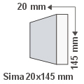 Egyedi sima léc 2 cm x 14,5 cm, boltívre ívelve