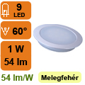 x. Padlóba építhető LED lámpa alu foglalatban 1W, meleg