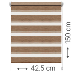 Mini zebra roló - sávroló oldalfeszítéssel (Z728 mokka) ablakra: 42.5x150 cm