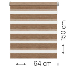 Mini zebra roló - sávroló oldalfeszítéssel (Z728 mokka) ablakra: 64x150 cm