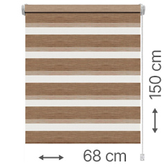 Mini zebra roló - sávroló oldalfeszítéssel (Z728 mokka) ablakra: 68x150 cm