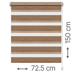 Mini zebra roló - sávroló oldalfeszítéssel (Z728 mokka) ablakra: 72.5x150 cm